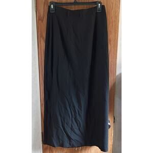 Vintage 90s Black Rayon Lined Maxi Skirt Lgth 100% Rayon 4 Quietlux Minimalist